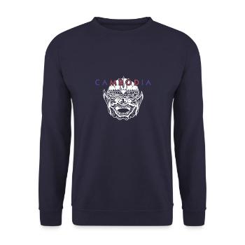 Cambodia Khmer Asia Travel Kampuchea - Unisex Sweatshirt - navy - Front - Alina (178cm) & Michal (187cm)
