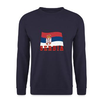 Serbien Herkunft Heimat Liebe Adler National Balka - Unisex Pullover - Navy - Vorne - Alina (178cm) & Michal (187cm)
