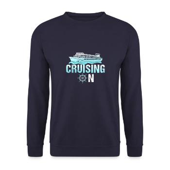 Kreuzfahrt Kreuzfahrtschiff Cruise Vintage Cruiser - Unisex Pullover - Navy - Vorne - Alina (178cm) & Michal (187cm)