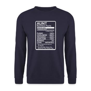 Aunt Nutritional Values - Unisex Sweatshirt - navy - Front - Alina (178cm) & Michal (187cm)