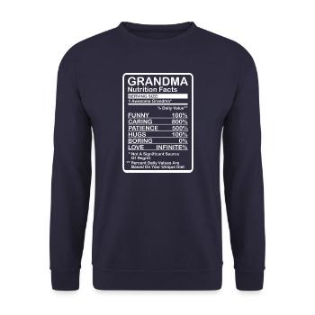Grandma Nutritional Values - Unisex Sweatshirt - navy - Front - Alina (178cm) & Michal (187cm)