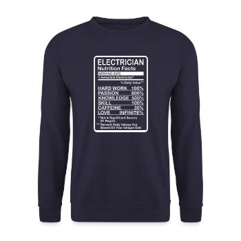 Electrician Nutritional Information - Unisex Sweatshirt - navy - Front - Alina (178cm) & Michal (187cm)