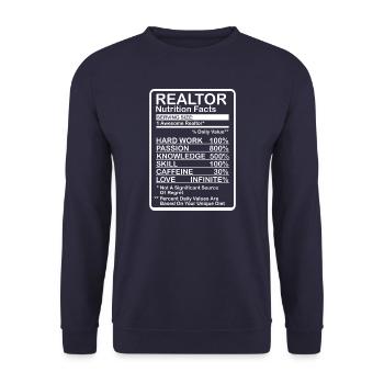 Broker Nutritional Information - Unisex Sweatshirt - navy - Front - Alina (178cm) & Michal (187cm)