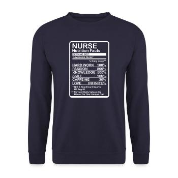 Nurse Nutritional Information - Unisex Sweatshirt - navy - Front - Alina (178cm) & Michal (187cm)
