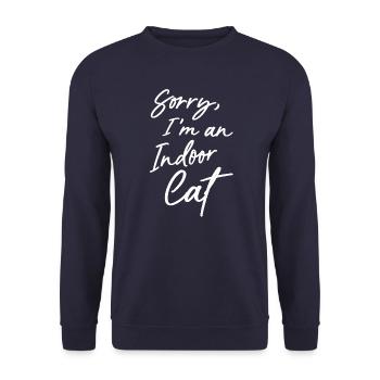 Désolé, je suis un chat d’intérieur - Sweat-shirt Unisexe - marine - Devant - Alina (178cm) & Michal (187cm)