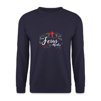Team Jesus - Unisex Sweatshirt - navy - Front - Alina (178cm) & Michal (187cm)