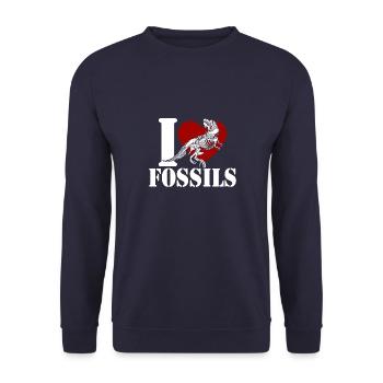 Dinosaurier Fossilien Sarkastischer Spruch Ironisc - Unisex Pullover - Navy - Vorne - Alina (178cm) & Michal (187cm)