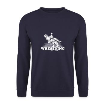 Kämpfer Wrestling Wrestler Suplex Ringertrikot - Unisex Pullover - Navy - Vorne - Alina (178cm) & Michal (187cm)
