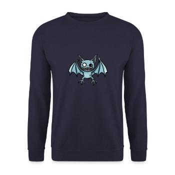 Fledermaus Halloween Lustig Zombie - Unisex Pullover - Navy - Vorne - Alina (178cm) & Michal (187cm)