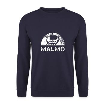 Viking Ship Malmö Sweden Sverige Gift - Unisex Sweatshirt - navy - Front - Alina (178cm) & Michal (187cm)
