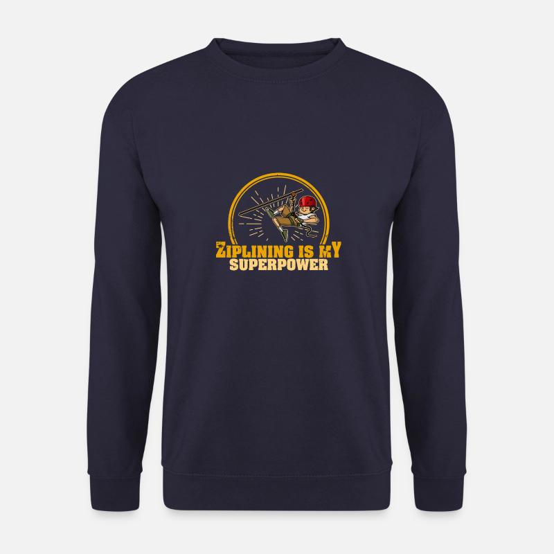 Zipline Spruch Geschenk Seilrutschen Berge - Unisex Pullover - Navy