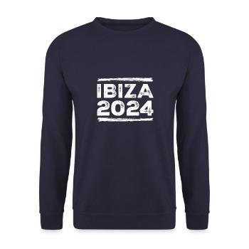 Ibiza 2024 Spruch - Unisex Pullover - Navy - Vorne - Alina (178cm) & Michal (187cm)