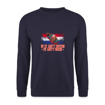 Holland Niederlande Löwe Holzschuh Reise - Unisex Pullover - Navy - Vorne - Alina (178cm) & Michal (187cm)
