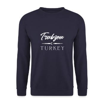 Trabzon Türkei Türk Herkunft Memleket Sprüche - Unisex Pullover - Navy - Vorne - Alina (178cm) & Michal (187cm)