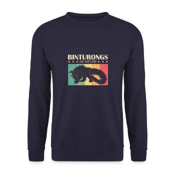 Binturong Zoologe Asien Natur Palawan Borneo - Unisex Pullover - Navy - Vorne - Alina (178cm) & Michal (187cm)