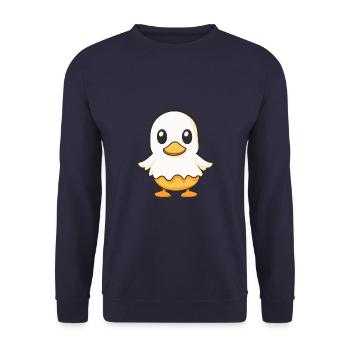 Duck Halloween Funny Ghost - Unisex Sweatshirt - navy - Front - Alina (178cm) & Michal (187cm)