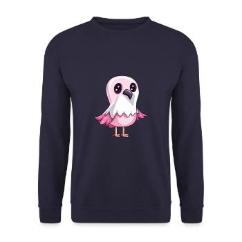 Flamingo Halloween Lustig Geist - Unisex Pullover - Navy - Vorne - Alina (178cm) & Michal (187cm)