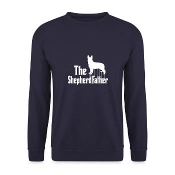Deutscher Schäferhund Hund Herren Motiv Hunde Papa - Unisex Pullover - Navy - Vorne - Alina (178cm) & Michal (187cm)