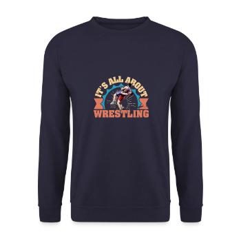 Wrestling Kampfsport Ringen Sport Freistilringen - Unisex Pullover - Navy - Vorne - Alina (178cm) & Michal (187cm)