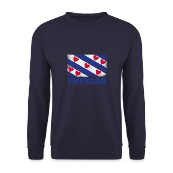 Holzschuh Niederlande National Königstag - Unisex Pullover - Navy - Vorne - Alina (178cm) & Michal (187cm)