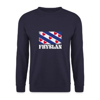 Holzschuh Niederlande National Königstag - Unisex Pullover - Navy - Vorne - Alina (178cm) & Michal (187cm)
