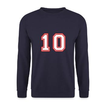 SPORT TRIKOT NUMMER 10 FREESTYLE STREETWEAR ZAHL - Unisex Pullover - Navy - Vorne - Alina (178cm) & Michal (187cm)
