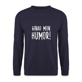 Genau mein Humor - Unisex Pullover - Navy - Vorne - Alina (178cm) & Michal (187cm)