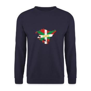 Euskaldunak Baskenland Euskal Herria Spanien - Unisex Pullover - Navy - Vorne - Alina (178cm) & Michal (187cm)