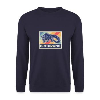 Binturong Bärenkatze Tiere Biologie Tierwelt - Unisex Pullover - Navy - Vorne - Alina (178cm) & Michal (187cm)