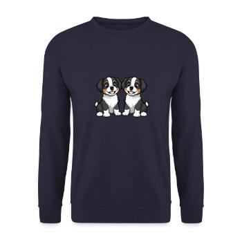 Saint Bernard Hund Comic - Unisex Pullover - Navy - Vorne - Alina (178cm) & Michal (187cm)