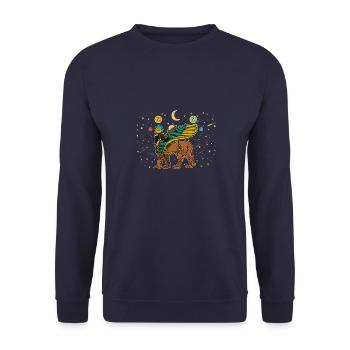 Lamassu Assyrien Antik Gottheit Babylon Sumer - Unisex Pullover - Navy - Vorne - Alina (178cm) & Michal (187cm)