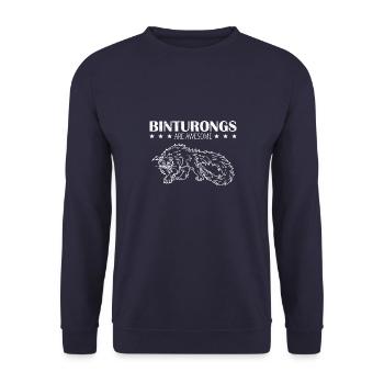 Binturong Zoologe Asien Natur Palawan Borneo - Unisex Pullover - Navy - Vorne - Alina (178cm) & Michal (187cm)