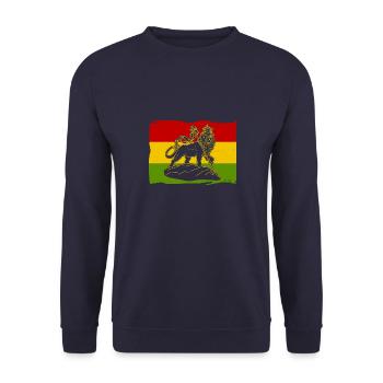 Reggae Afrika Löwe von Juda Judah Rastafari Rasta - Unisex Pullover - Navy - Vorne - Alina (178cm) & Michal (187cm)