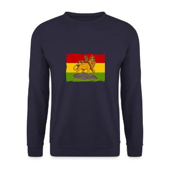 Reggae Afrika Löwe von Juda Judah Rastafari Rasta - Unisex Pullover - Navy - Vorne - Alina (178cm) & Michal (187cm)