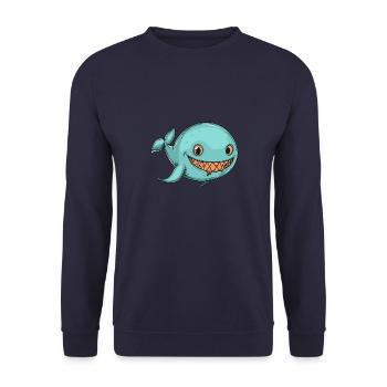 Wal Halloween Lustig Zombie - Unisex Pullover - Navy - Vorne - Alina (178cm) & Michal (187cm)
