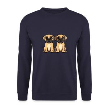 Bullmastiff Dog Comic - Unisex Sweatshirt - navy - Front - Alina (178cm) & Michal (187cm)
