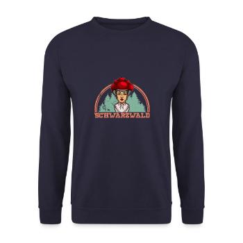 Mädel Schwarzwald Urlaub Schwaben Dialekt - Unisex Pullover - Navy - Vorne - Alina (178cm) & Michal (187cm)