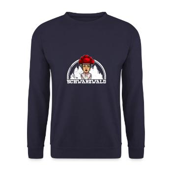 Mädel Schwarzwald Urlaub Schwaben Dialekt - Unisex Pullover - Navy - Vorne - Alina (178cm) & Michal (187cm)