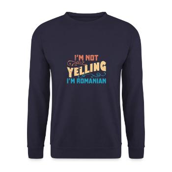 Balkan Rumänien Rumäne Urlaub Reise Volk - Unisex Pullover - Navy - Vorne - Alina (178cm) & Michal (187cm)