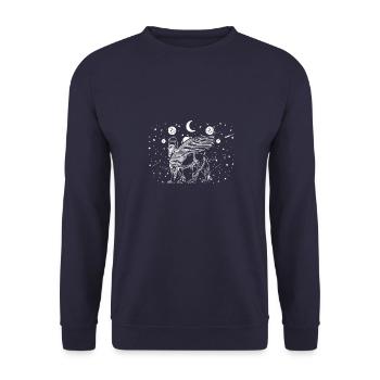 Lamassu Assyrien Antik Gottheit Babylon Sumer - Unisex Pullover - Navy - Vorne - Alina (178cm) & Michal (187cm)