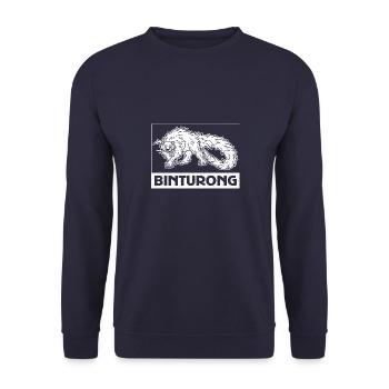 Binturong Bärenkatze Tiere Biologie Tierwelt - Unisex Pullover - Navy - Vorne - Alina (178cm) & Michal (187cm)