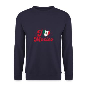 Mexiko Mexikaner Urlaub Nationalfarben Reise - Unisex Pullover - Navy - Vorne - Alina (178cm) & Michal (187cm)