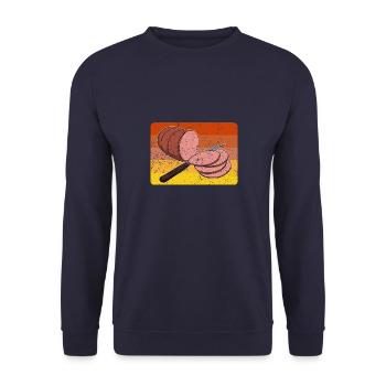 Bologna Italia Italienische Küche Wurst Essen - Unisex Pullover - Navy - Vorne - Alina (178cm) & Michal (187cm)