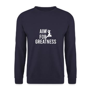 Bogenschießen Bogenschütze Bogensport - Unisex Pullover - Navy - Vorne - Alina (178cm) & Michal (187cm)