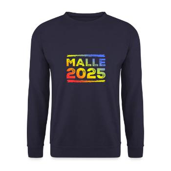 Malle 2025 Bunt - Unisex Pullover - Navy - Vorne - Alina (178cm) & Michal (187cm)