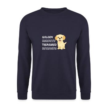 Golden Moments Treasured Memories Golden Retriever - Unisex Sweatshirt - navy - Front - Alina (178cm) & Michal (187cm)