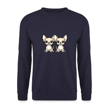 Chihuahua Dog Comic - Unisex Sweatshirt - navy - Front - Alina (178cm) & Michal (187cm)