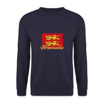 Normannisch Nordwesteuropa Normandie Region - Unisex Pullover - Navy - Vorne - Alina (178cm) & Michal (187cm)