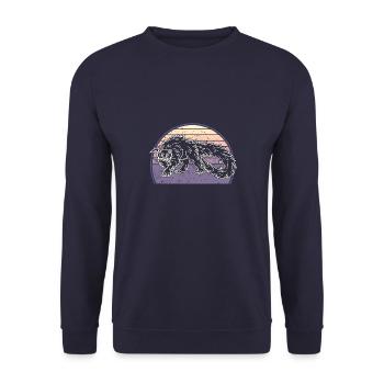 Polynesien Binturong Natur Tierwelt Asien - Unisex Pullover - Navy - Vorne - Alina (178cm) & Michal (187cm)