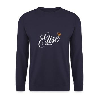 Elise Name for Women Kids Toddlers - Elise Custom - Unisex Sweatshirt - navy - Front - Alina (178cm) & Michal (187cm)